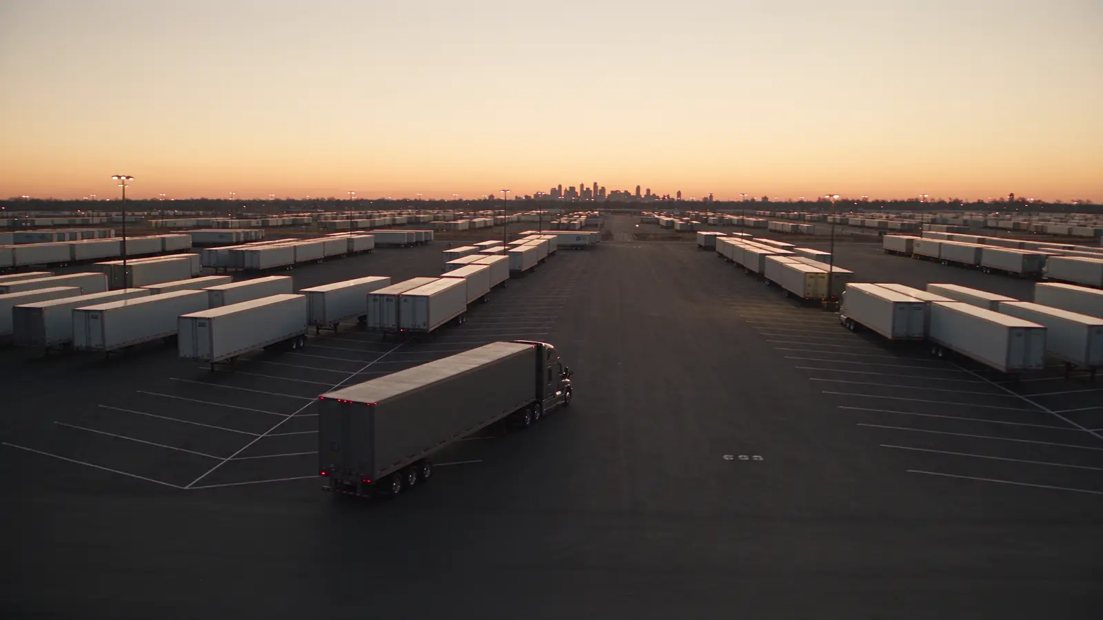 Loading bays at a freight distribution center